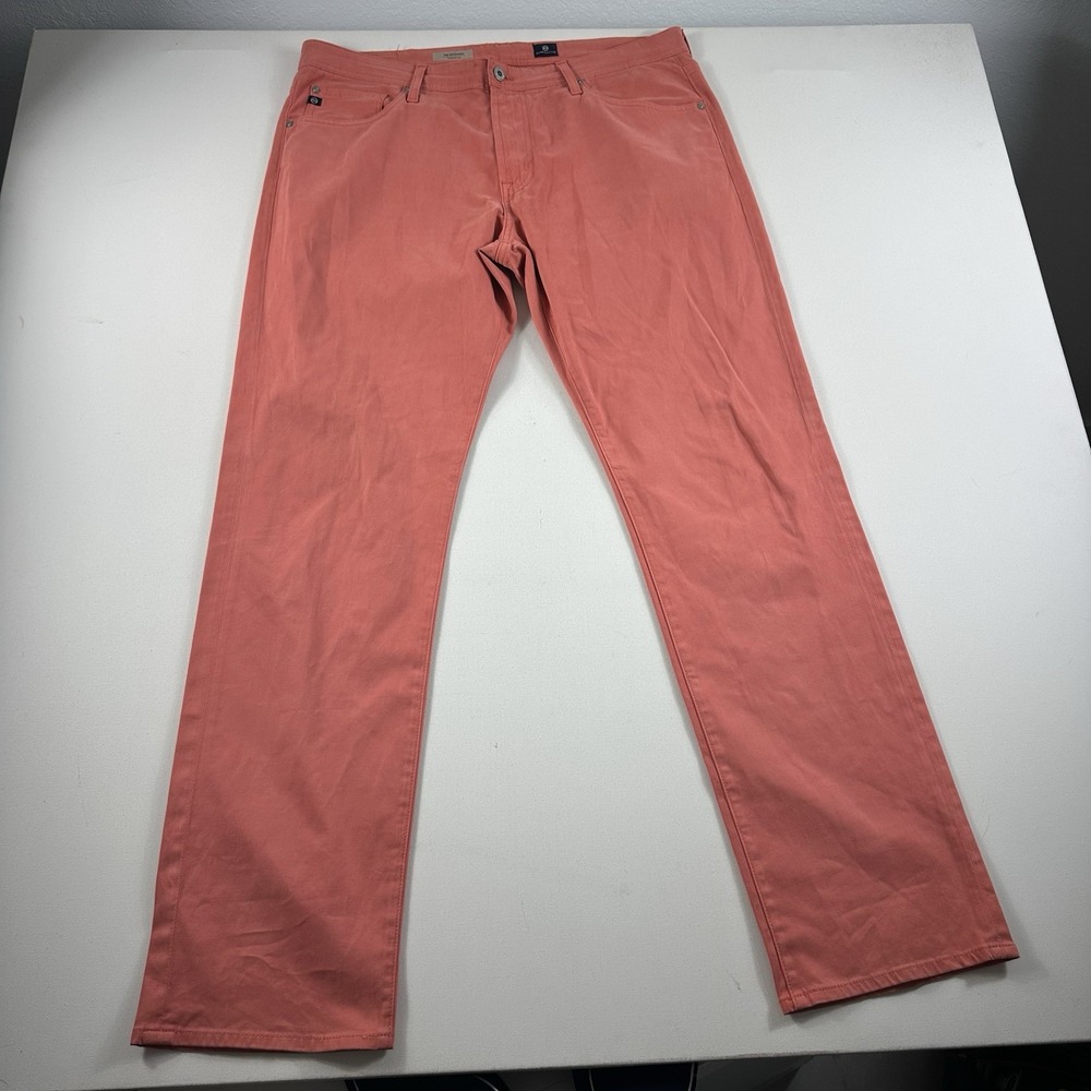 Ag Adriano Goldschmied Men's Slim Straight Jeans in Salmon